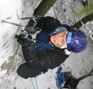 Markuz Lindgren on first ascent of Ice Wide Shut, Uvhallsklack