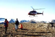 Helicopter pickup from Kuobla glacier