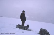 Breaking camp on Kuobla glacier